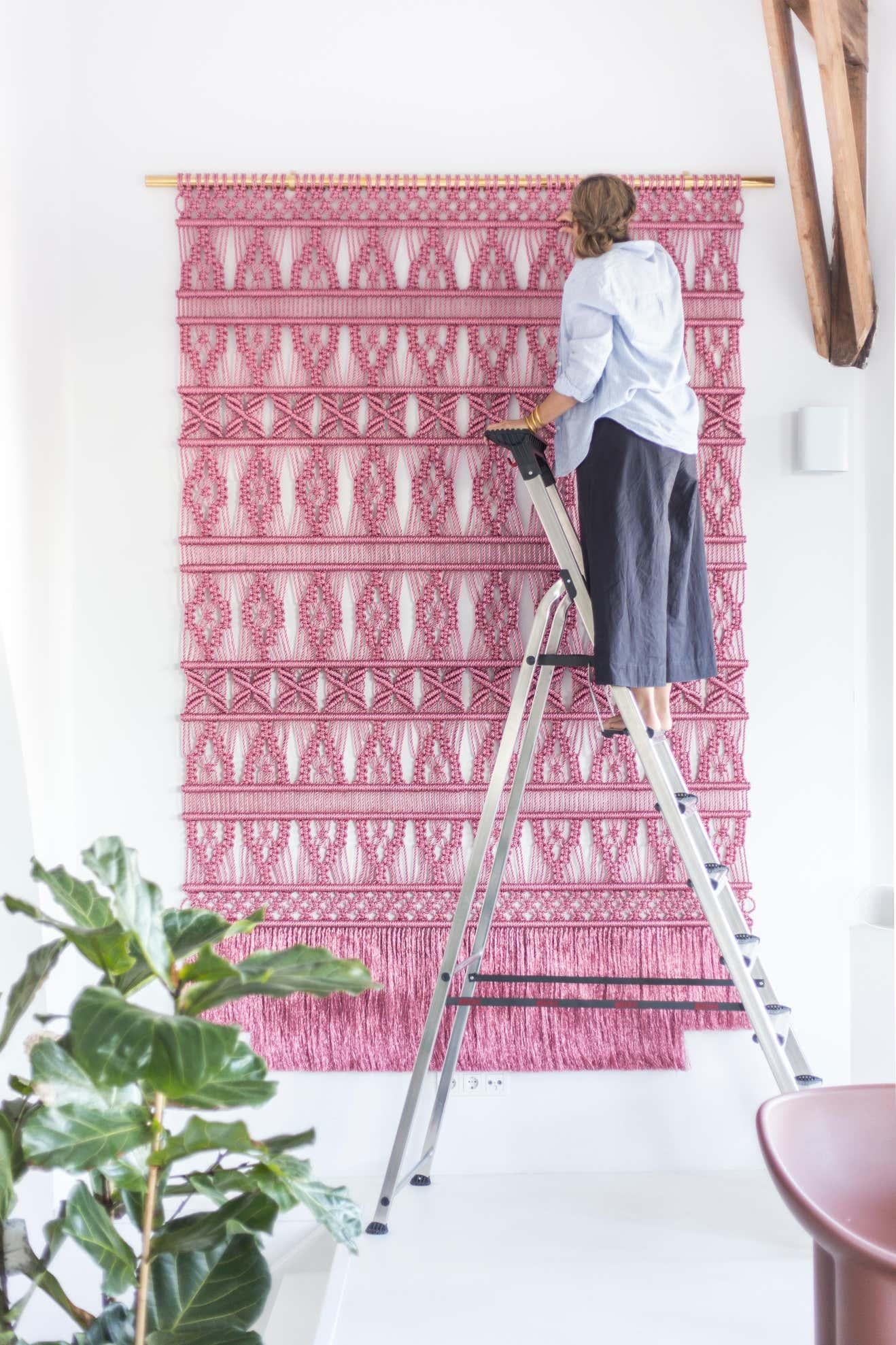 Dutch Pink Wall Hanging Rug by Milla Novo