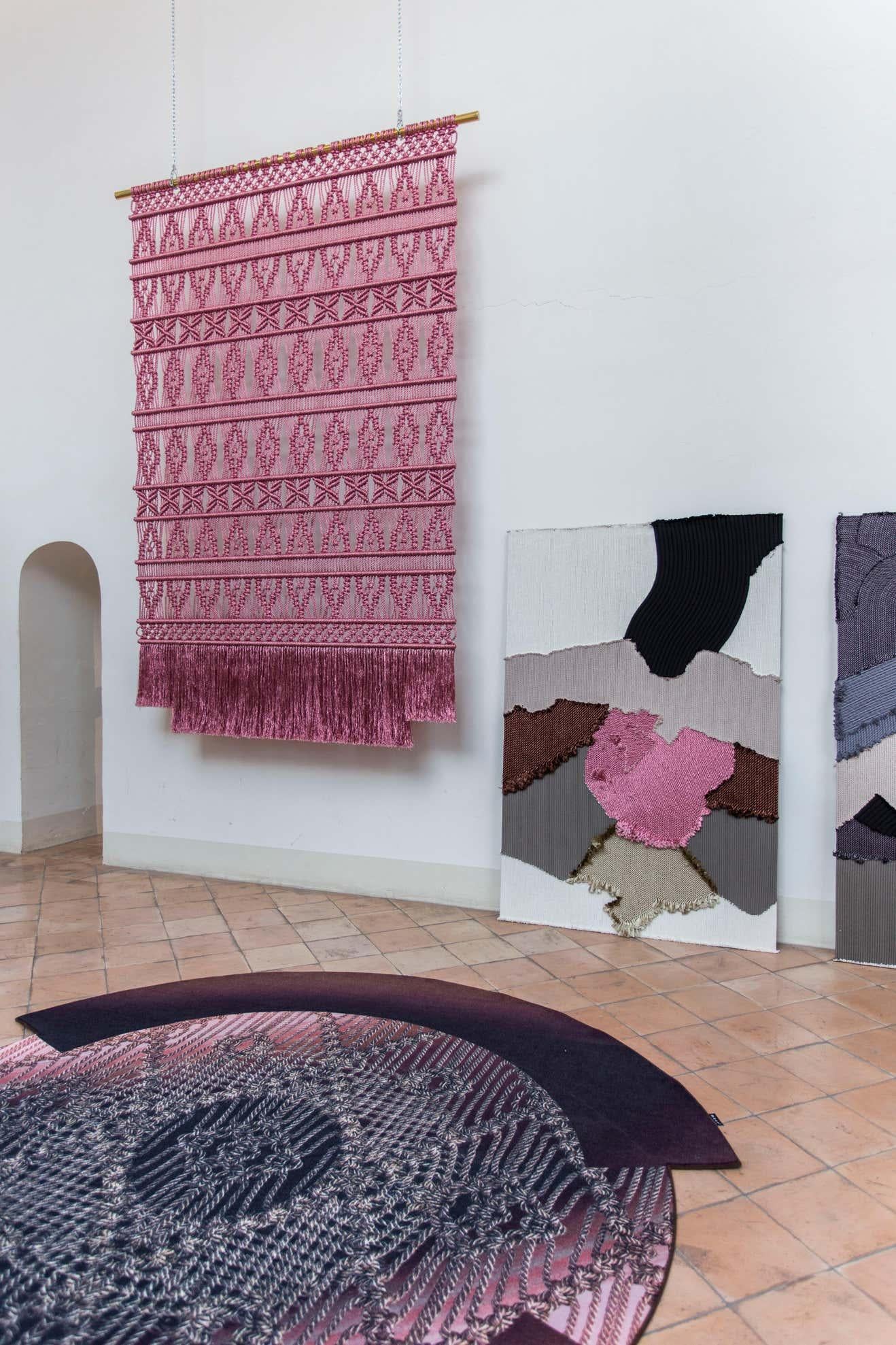 Contemporary Pink Wall Hanging Rug by Milla Novo
