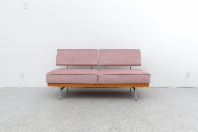 Pink Walter Knoll for Knoll "Stella" Sleeper Loveseat, 1960's at 1stDibs