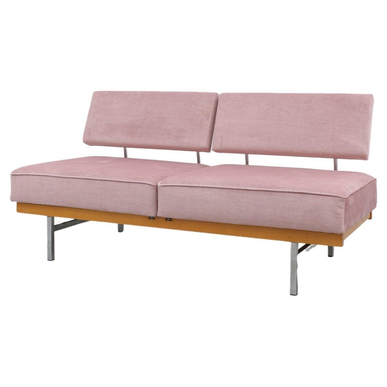 Pink Walter Knoll for Knoll "Stella" Sleeper Loveseat, 1960's at 1stDibs