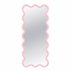 Pink Wavy Full Length Mirror, Custom Color and Size Hvyli 16 by oitoproducts