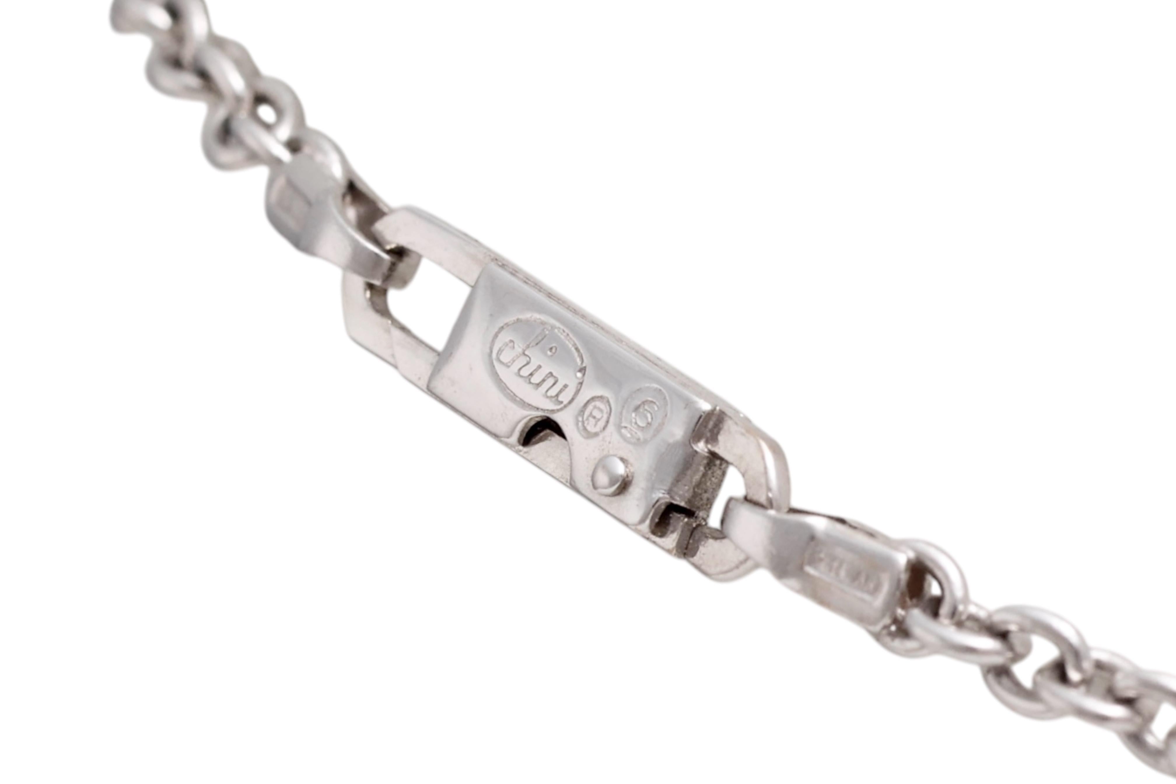 Pink & White 18 Kt Gold Necklace with White & Black Diamonds For Sale 2