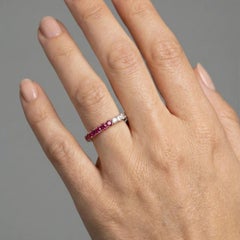 Pink & White Diamond 14K (18K Custom) Gelbgold Band Ring