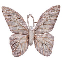 Spectra Fine Jewelry, Pink White Diamond 'En Tremblant' Butterfly Brooch