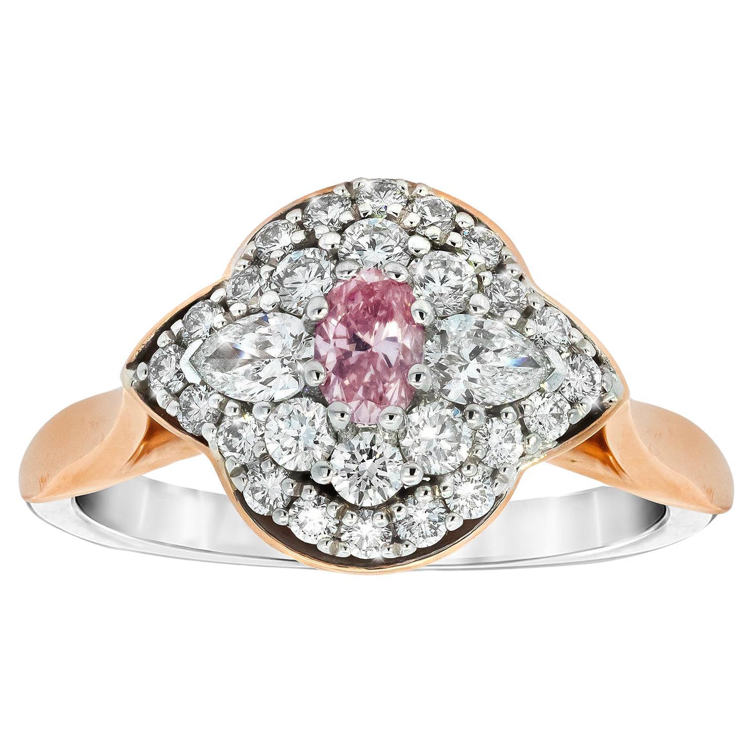 Pink & White Diamond Ring - A Gerard McCabe Eagle Design For Sale