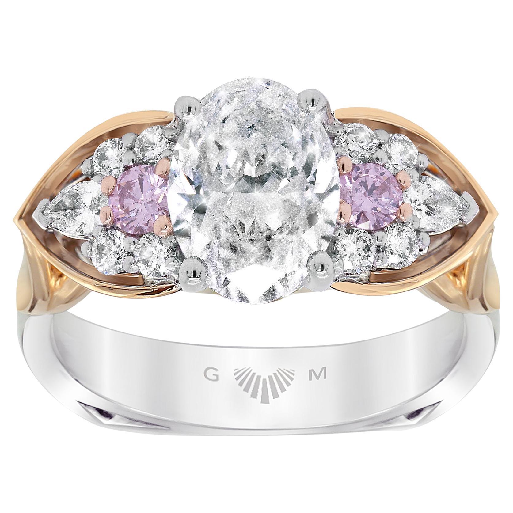Pink & White Diamond Ring - A Gerard McCabe Eagle Design For Sale