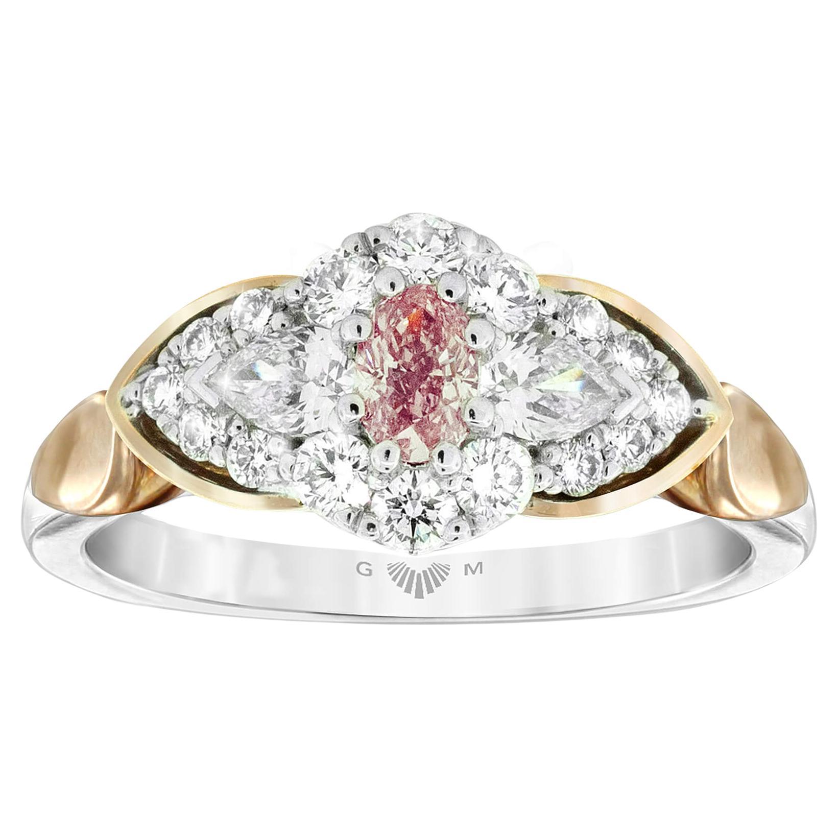 Pink & Weißer Diamantring - Gerard McCabe's Eagle Design im Angebot