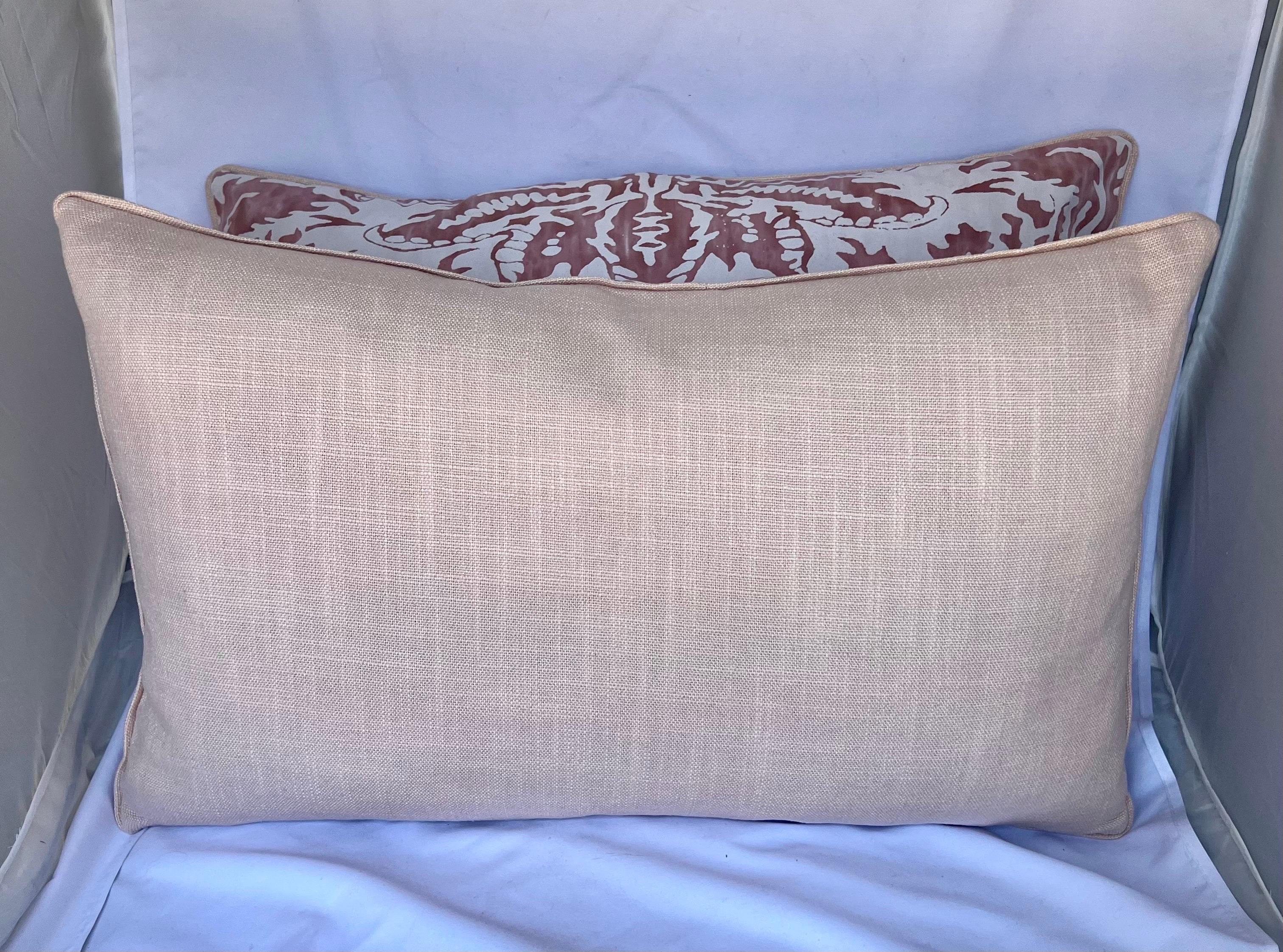 Rococo Pink & White Fortuny Textile Pillows 