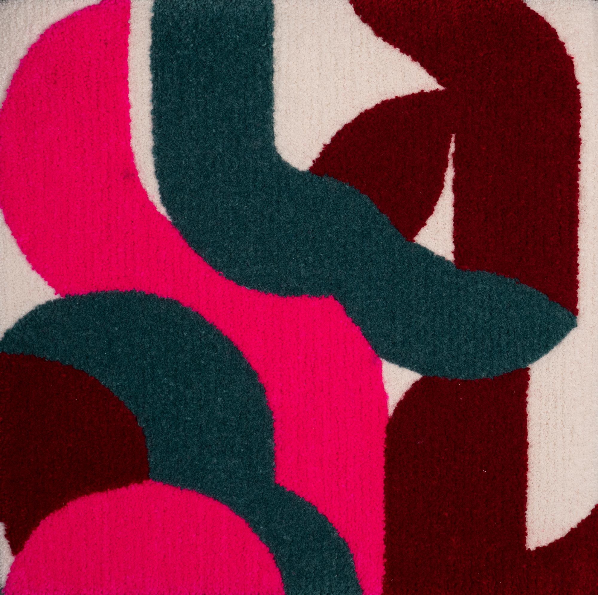 This abstract design rug is a piece currently in production as part of Tuft the World's debut TTW Editions collection. This piece is tufted and crafted in the Tuft the World workshop in the United States with 100% New Zealand wool, featuring designs