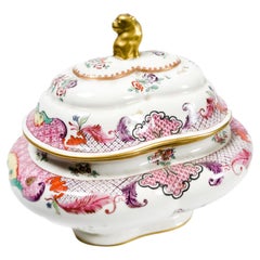 Pink White Porcelain Terrine Edme Samson, 19th Century