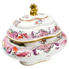 Pink White Porcelain Terrine Edme Samson, 19th Century