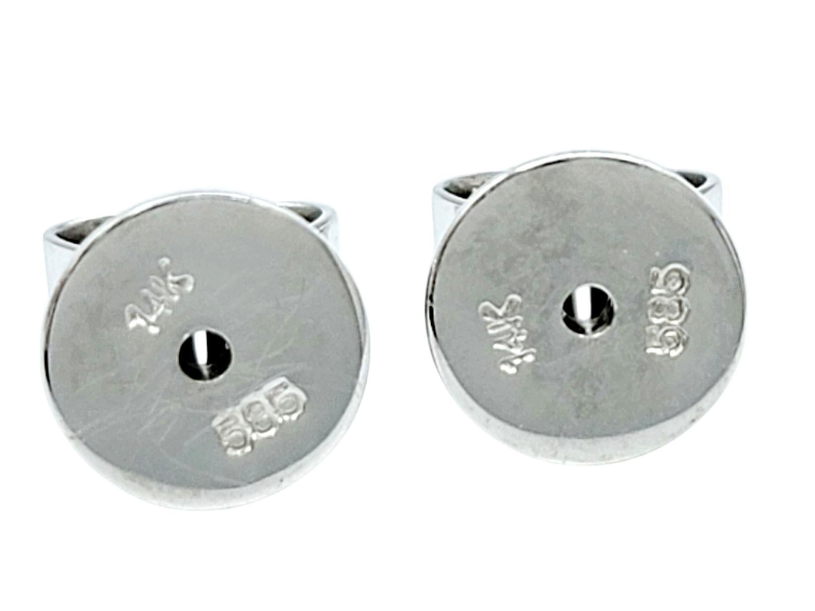 Rosa & weißer Saphir Pavé-Ohrstecker mit Rubinen aus 14 Karat Gold mit Farbverlauf im Angebot 1