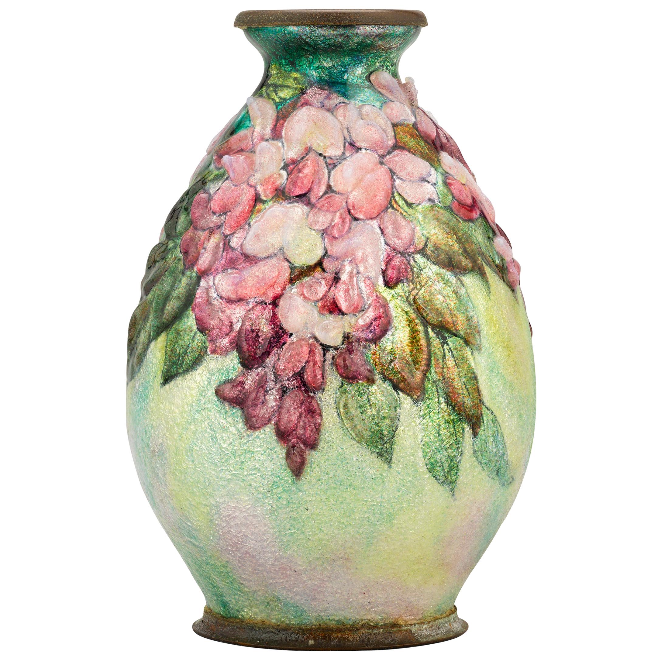 Pink Wisteria Vase by Camille Fauré