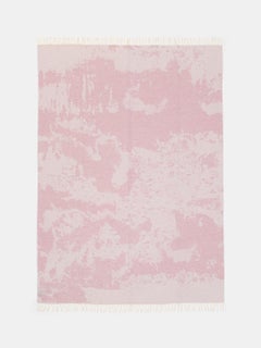 Pink Wool and Cashmere Throw Made in Italy – Jacquard Marble Effect