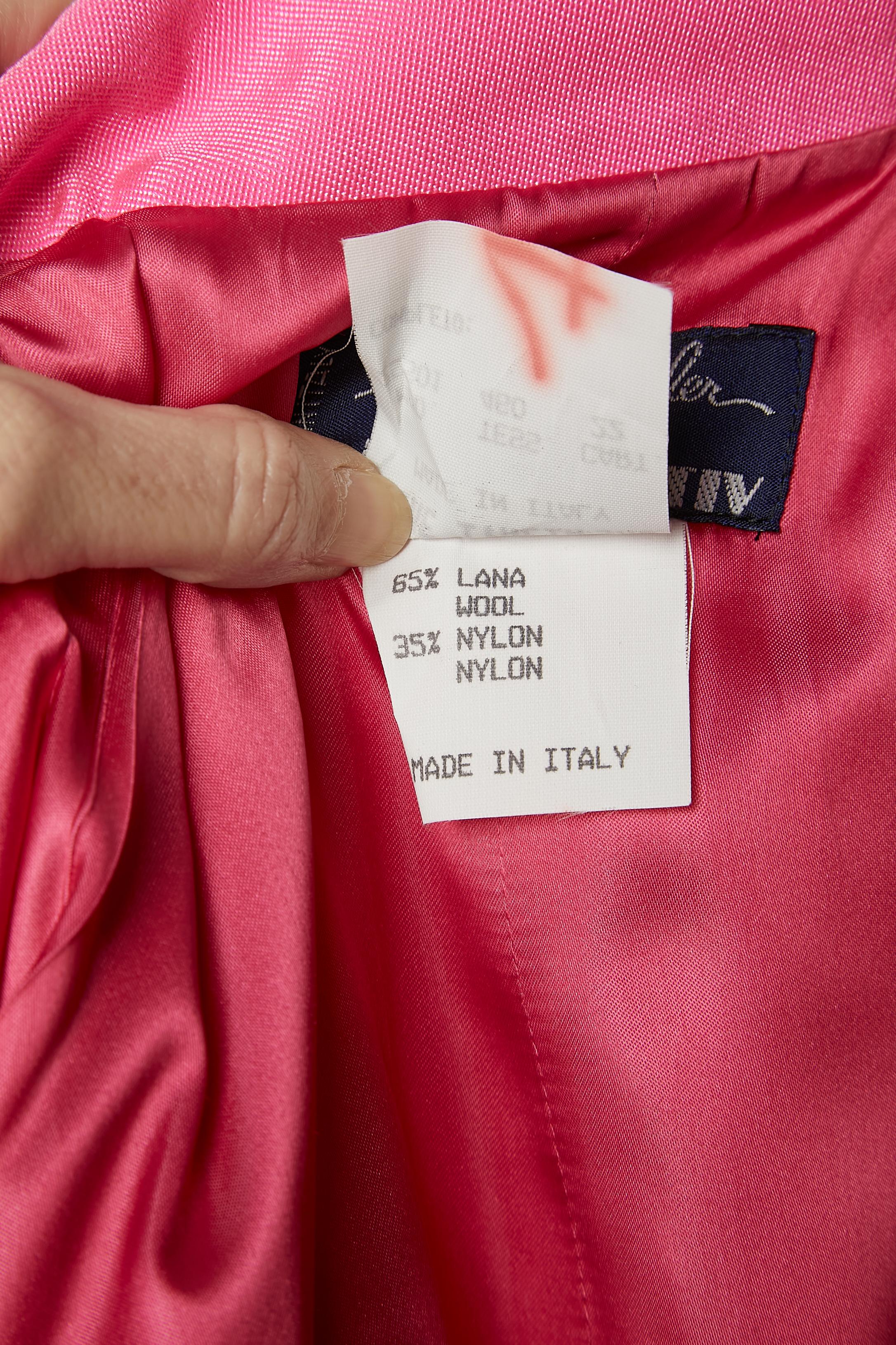Pink wool and nylon single breasted jacket Thierry Mugler Activ 3
