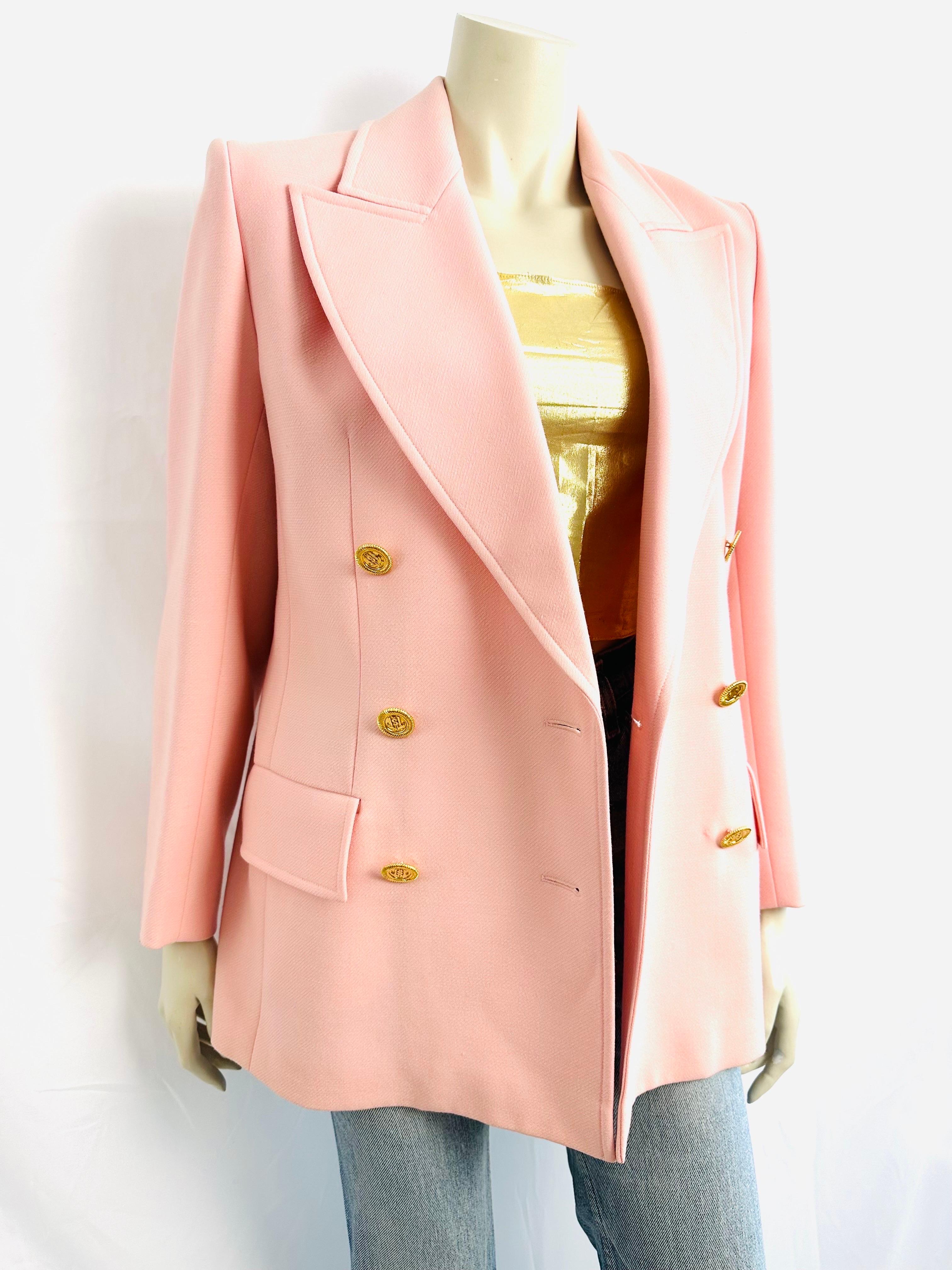 Women's or Men's Pink wool blazer by jean louis scherrer 1980s For Sale