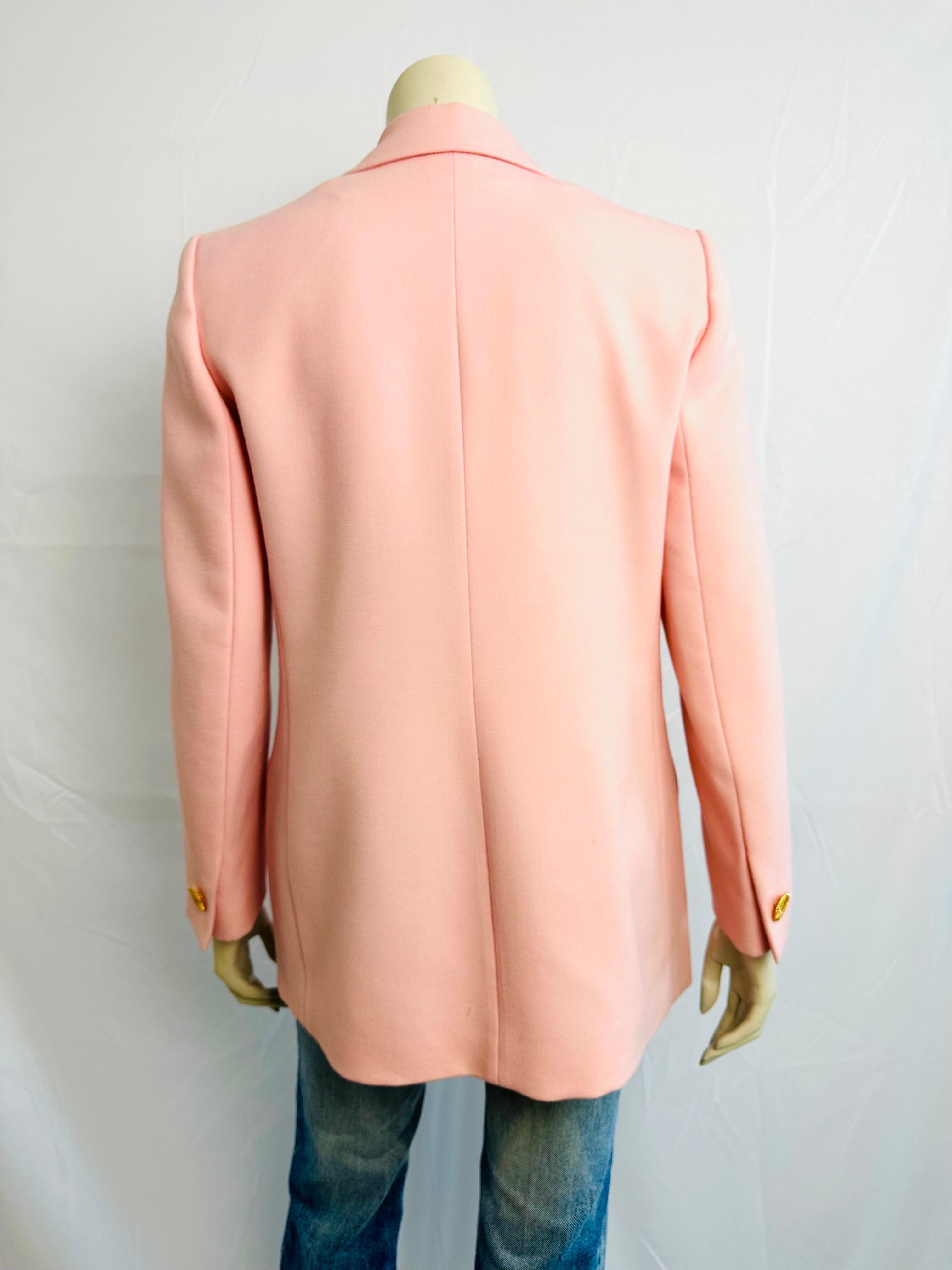 Pink wool blazer by jean louis scherrer 1980s For Sale 1