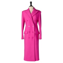Pink wool double-breasted coat ALEXANDRE VAUTHIER