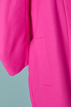 Pink wool single breasted coat with hood ALEXANDRE VAUTHIER