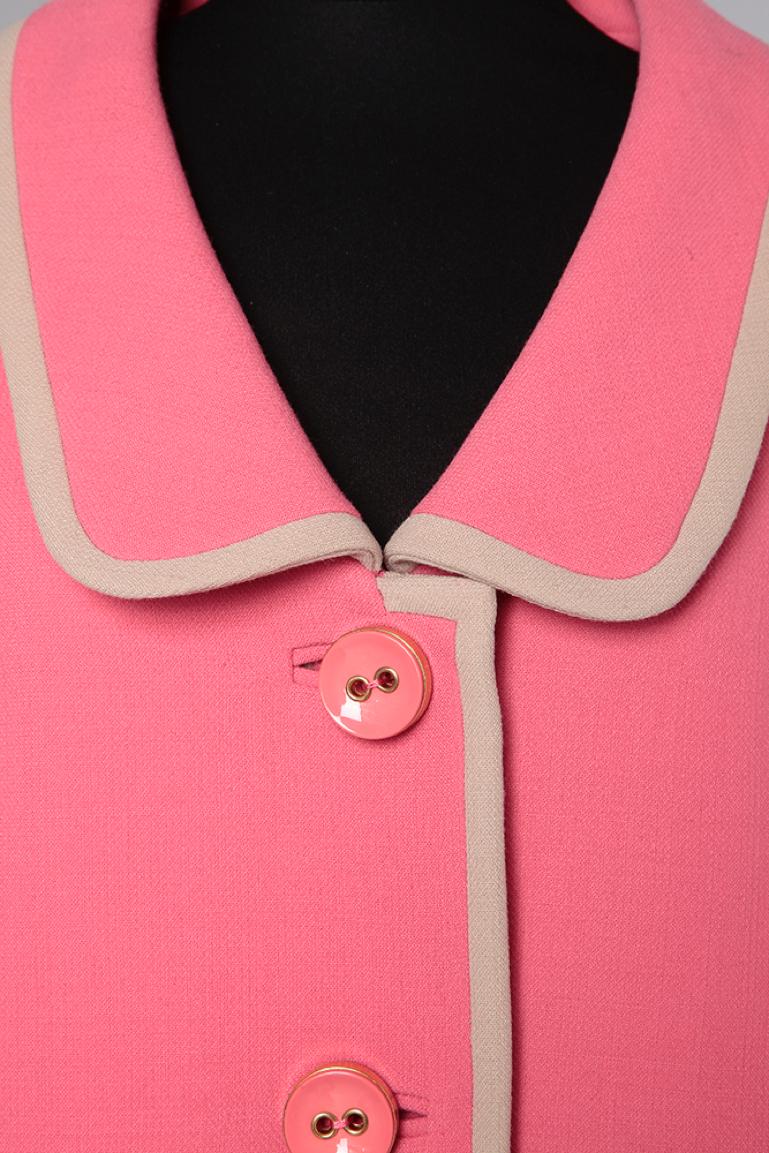 Women's Pink wool single-breasted  jacket with pink buttons Prada 