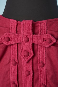 Gonna di lana rosa con bottoni e asole Yves Saint Laurent Rive Gauche