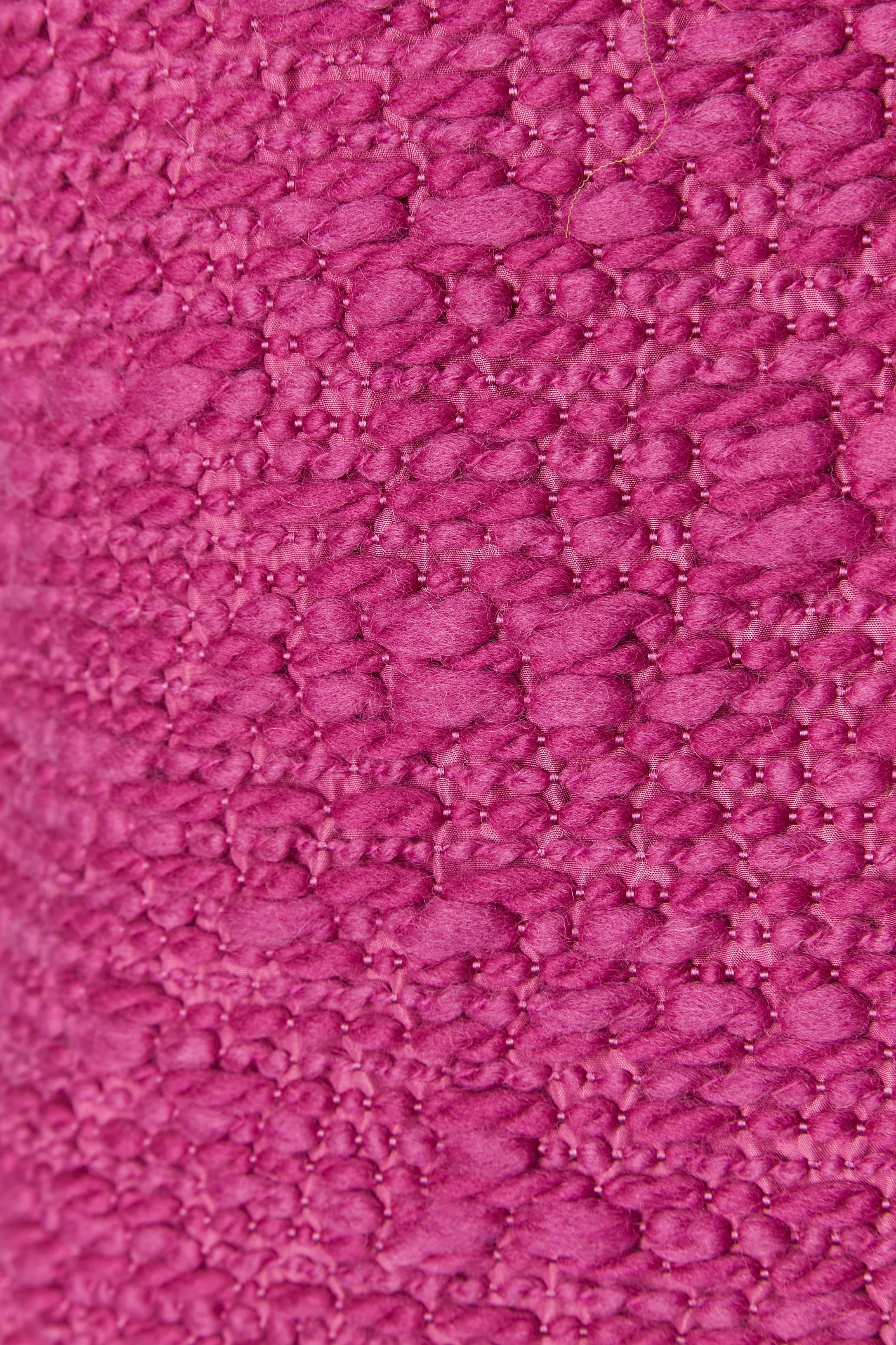 Pink woven wool threads appliqué on cotton base skirt Bottega Veneta In Excellent Condition For Sale In Saint-Ouen-Sur-Seine, FR