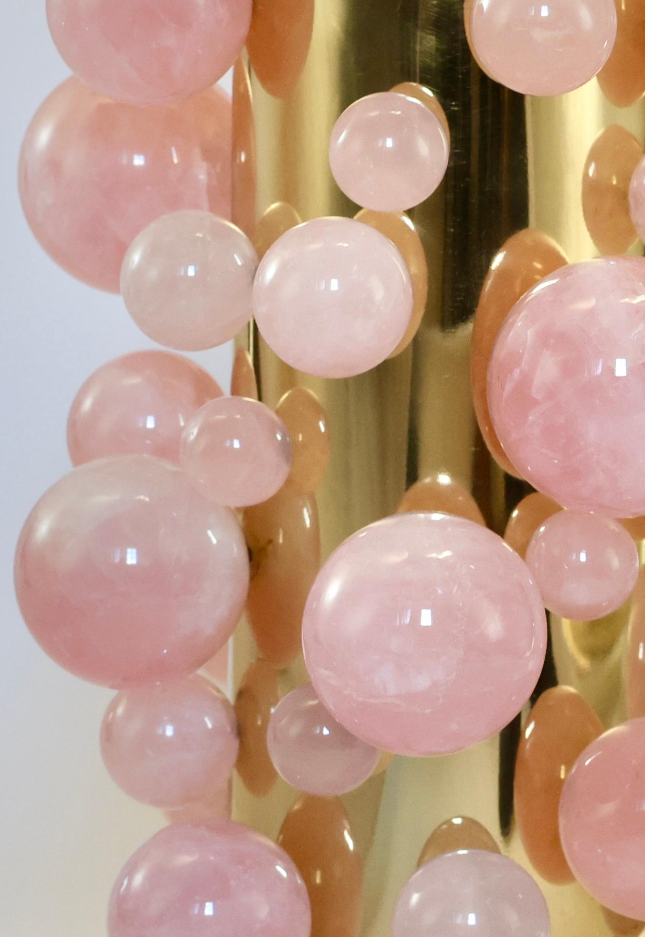Pink40 Rock Crystal Bubble Lamps By Phoenix In New Condition In New York, NY
