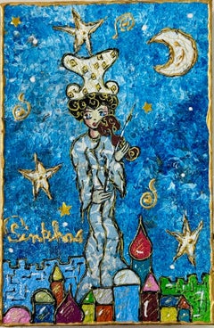 Violoniste au clair de lune - Unique piece - Pinkhas - Chagall's spirit - Naive