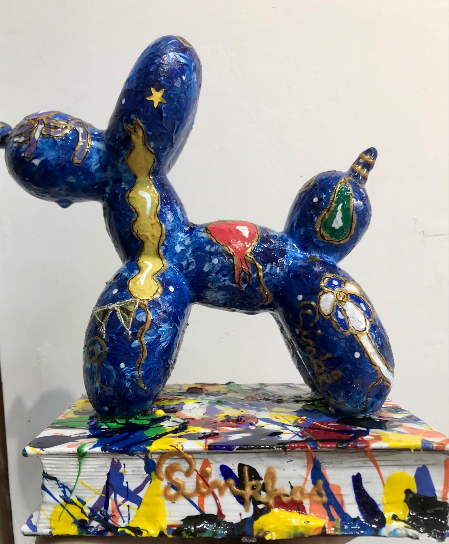 Pièce unique - PinKHAS - Art naïf - Dog Balloon Spirit - Sculpture de PINKHAS