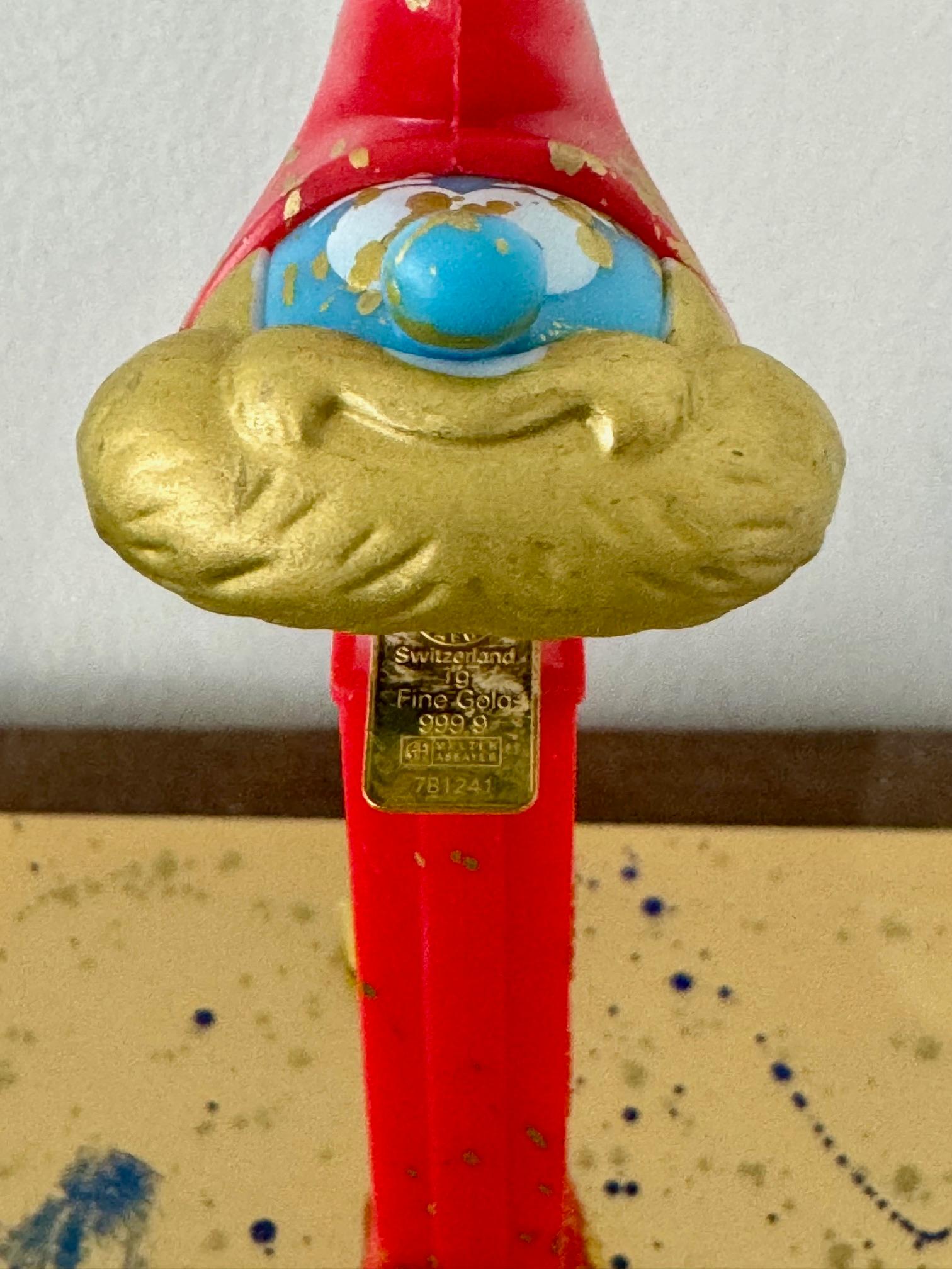 Combien tu Pez? PINKHAS Barra de oro Pitufo Schtroumpf Pieza única en venta 1