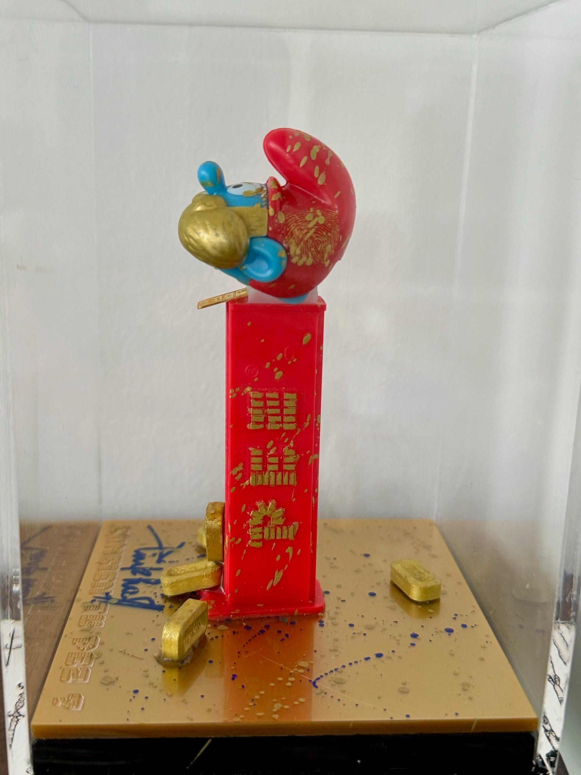 Combien tu Pez? PINKHAS Barra de oro Pitufo Schtroumpf Pieza única en venta 2