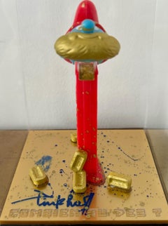 Combien tu Pez? PINKHAS Barra de oro Pitufo Schtroumpf Pieza única