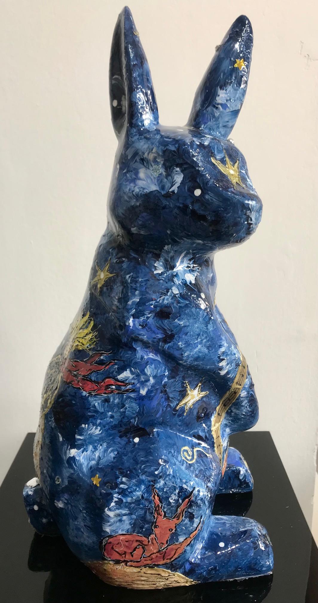 Rabbit Little Prince PINKHAS Unique Piece Naive Art For Sale 2