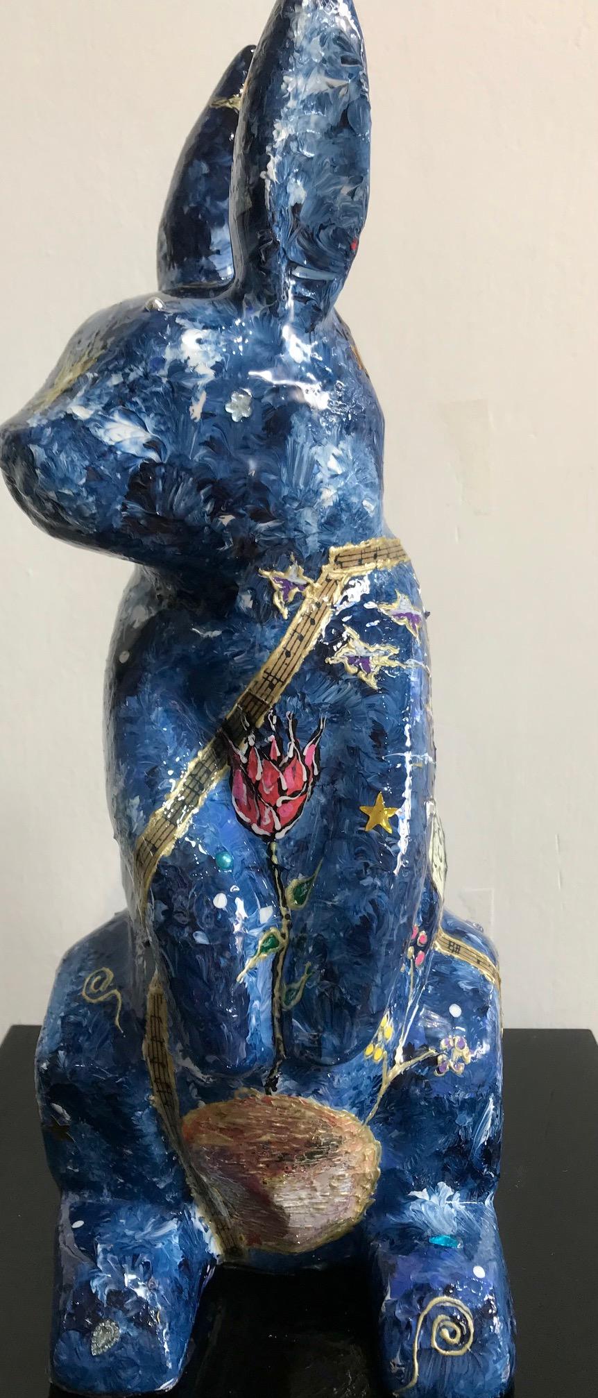 Rabbit Little Prince PINKHAS Unique Piece Naive Art For Sale 3