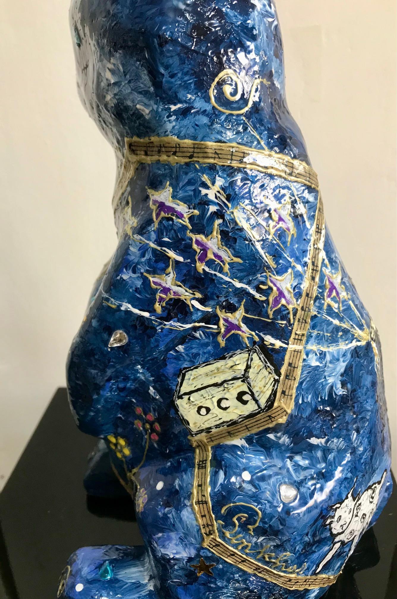 Rabbit Little Prince PINKHAS Unique Piece Naive Art For Sale 4