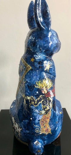 Rabbit Little Prince PINKHAS Unique Piece Naive Art