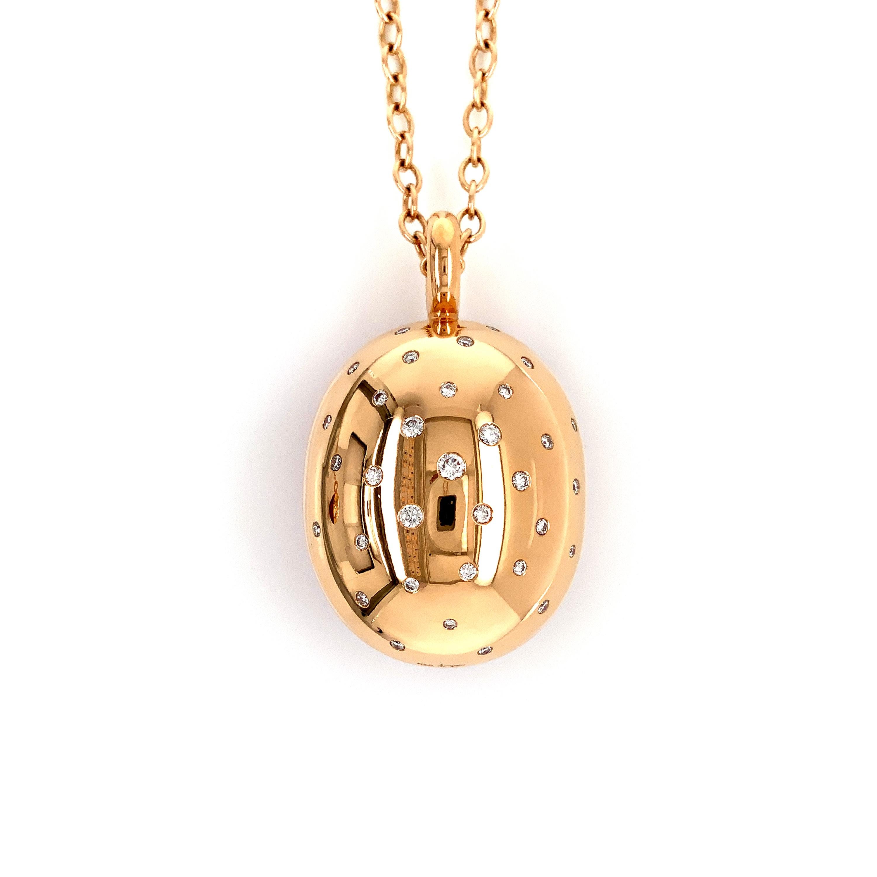 Contemporary Georg Spreng - Pinkie Pendant 18K Rosé Gold Natural Pink Red Rubelite, Diamond For Sale