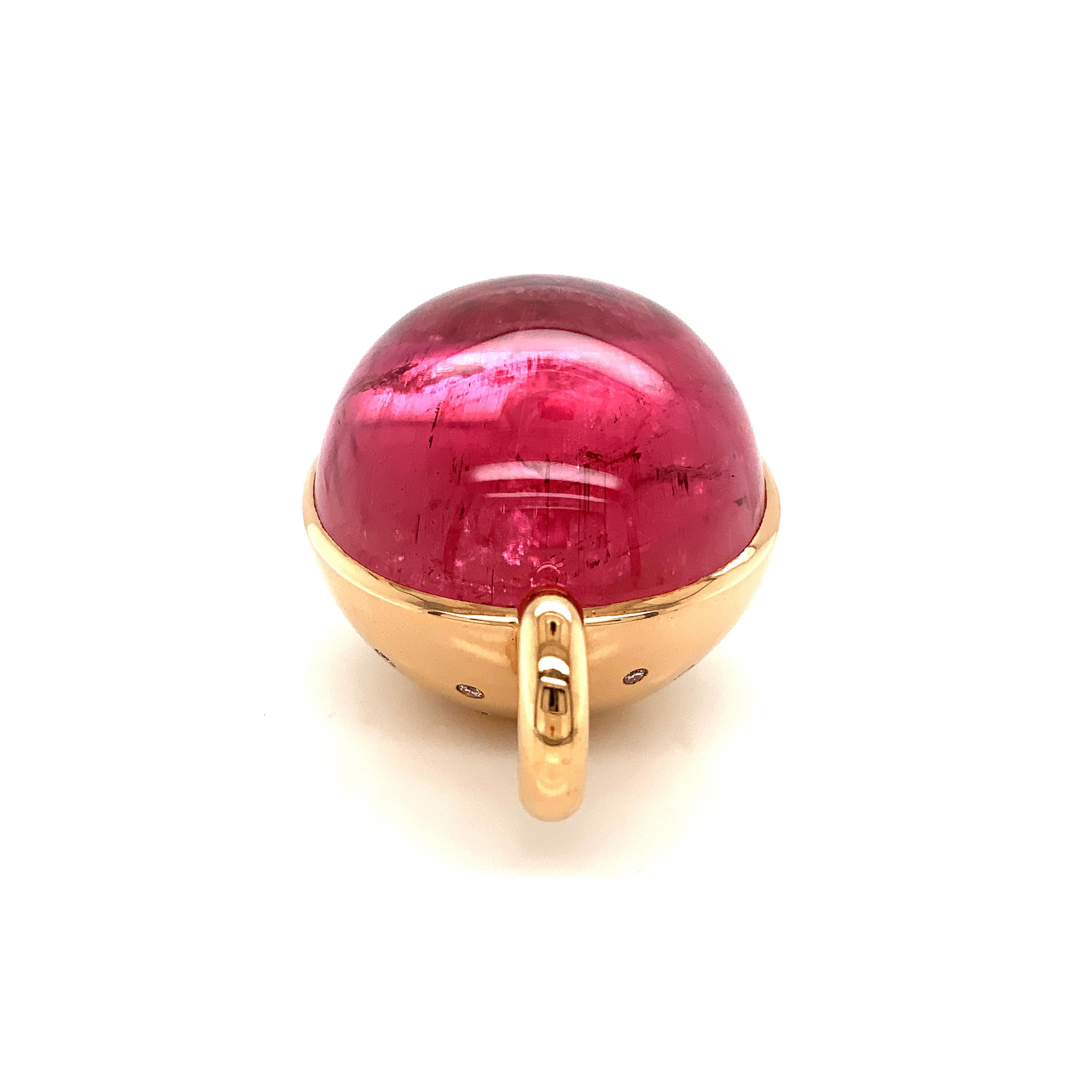 Georg Spreng - Pinkie Pendant 18K Rosé Gold Natural Pink Red Rubelite, Diamond For Sale 2