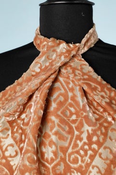 Pinkish beige "velour dévoré" dress Lecoanet Hemant