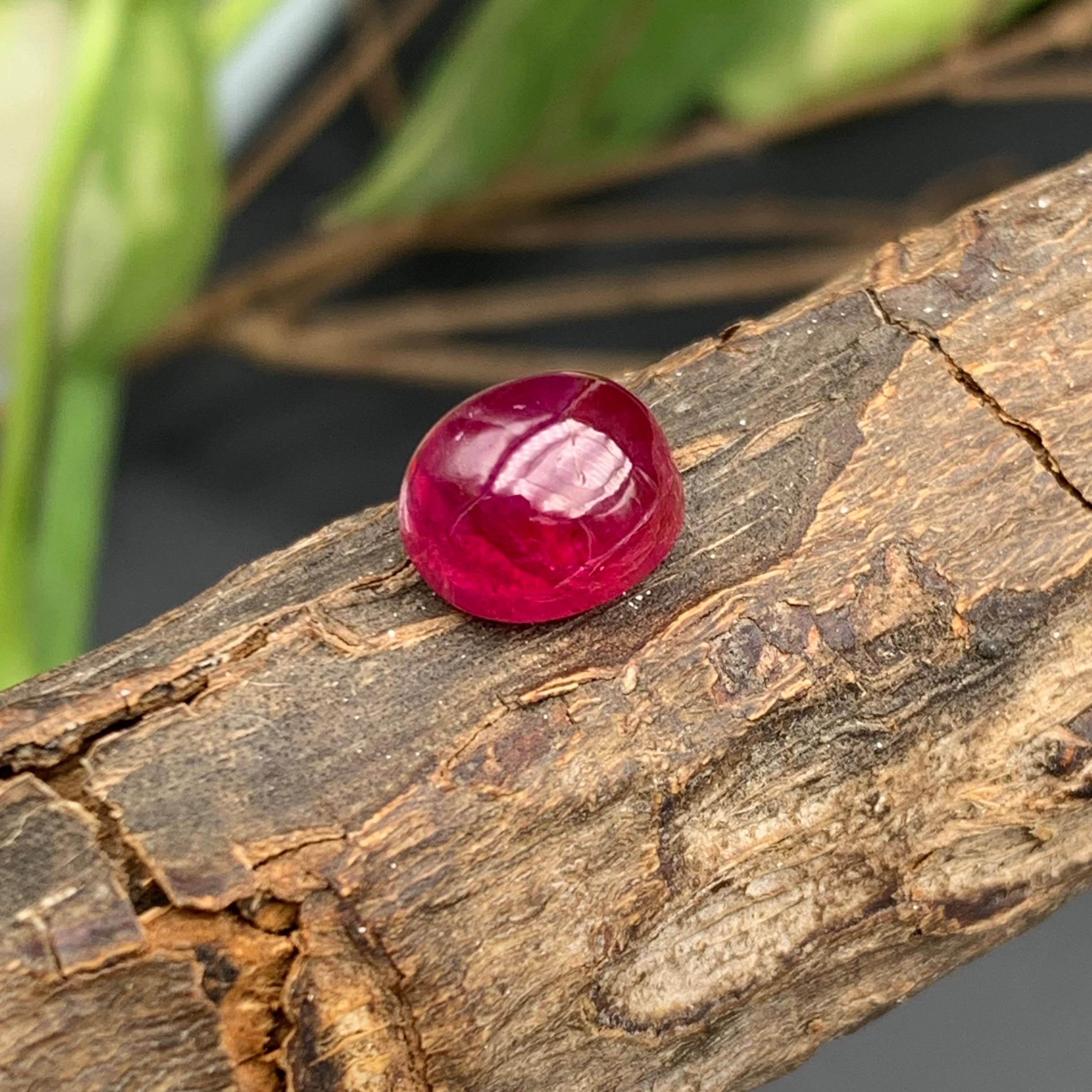 Pinkish Hue Red Natural Ruby Ring Loose Gemstone 5.90 Ct Cabochon for Jewelry For Sale 9