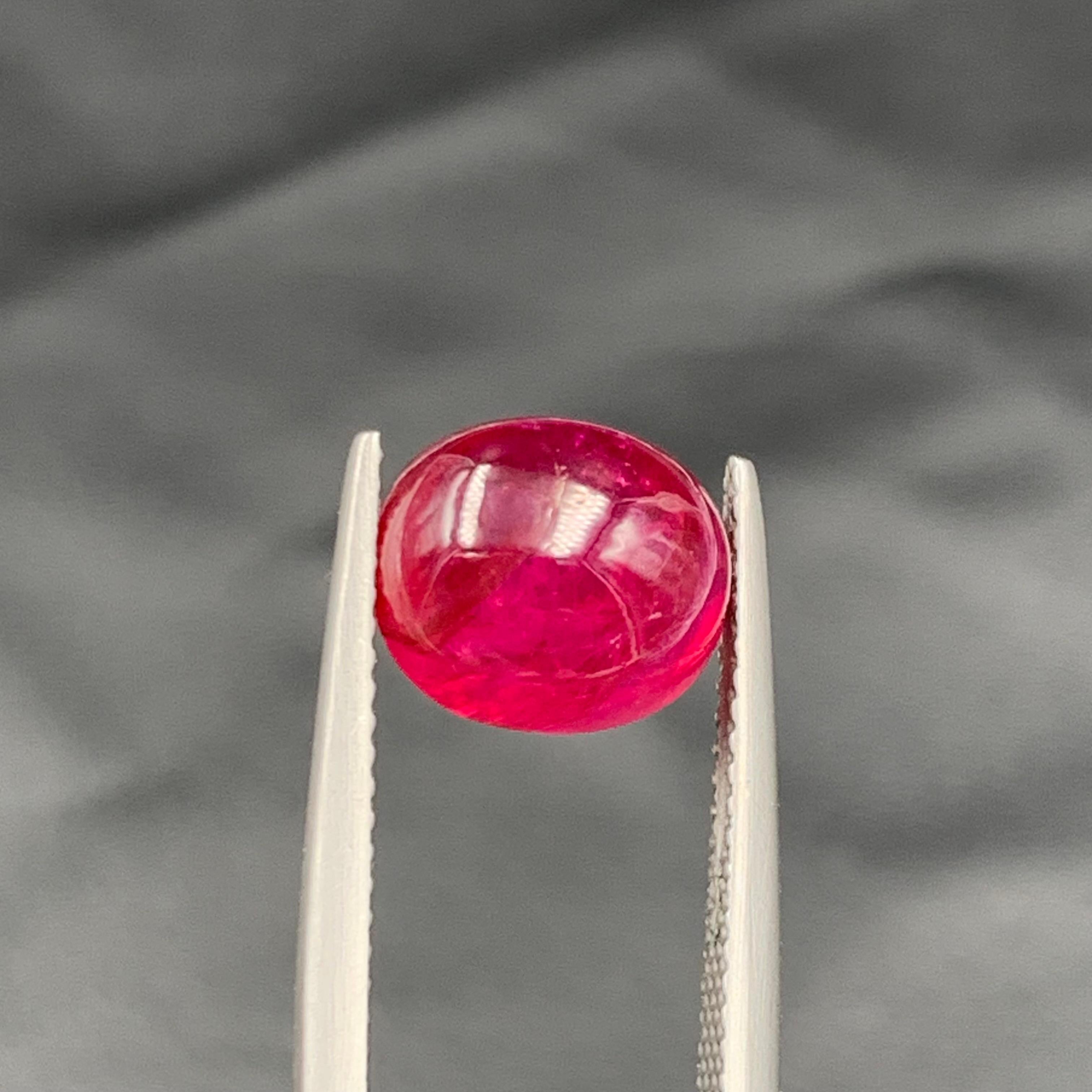 Pinkish Hue Red Natural Ruby Cabochon Loose Gemstone for Ring, Necklace Pendant, Bracelet or any other Jewelry Setting!!

💎 GEMSTONE TYPE: Ruby
⚖️ WEIGHT: 5.90 Carats
🪚 SHAPE & CUT: Cabochon
📏 SIZE (MM): 9.74 x 8.52 x 6.59
🌈 COLOR: Pinkish
