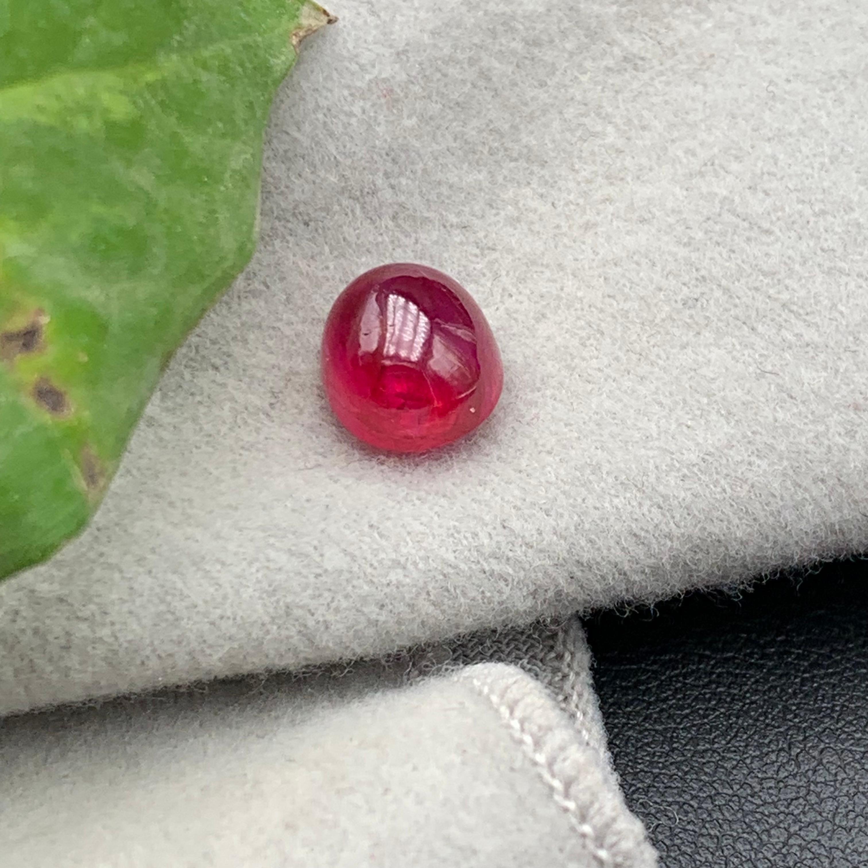 Women's or Men's Pinkish Hue Red Natural Ruby Ring Loose Gemstone 5.90 Ct Cabochon for Jewelry For Sale