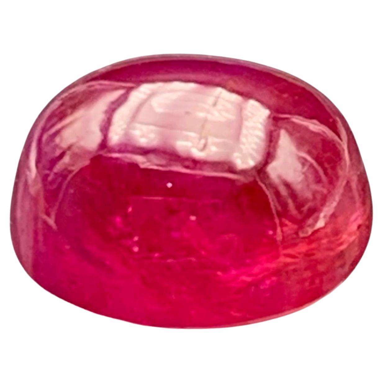 Pinkish Hue Red Natural Ruby Ring Loose Gemstone 5.90 Ct Cabochon for Jewelry