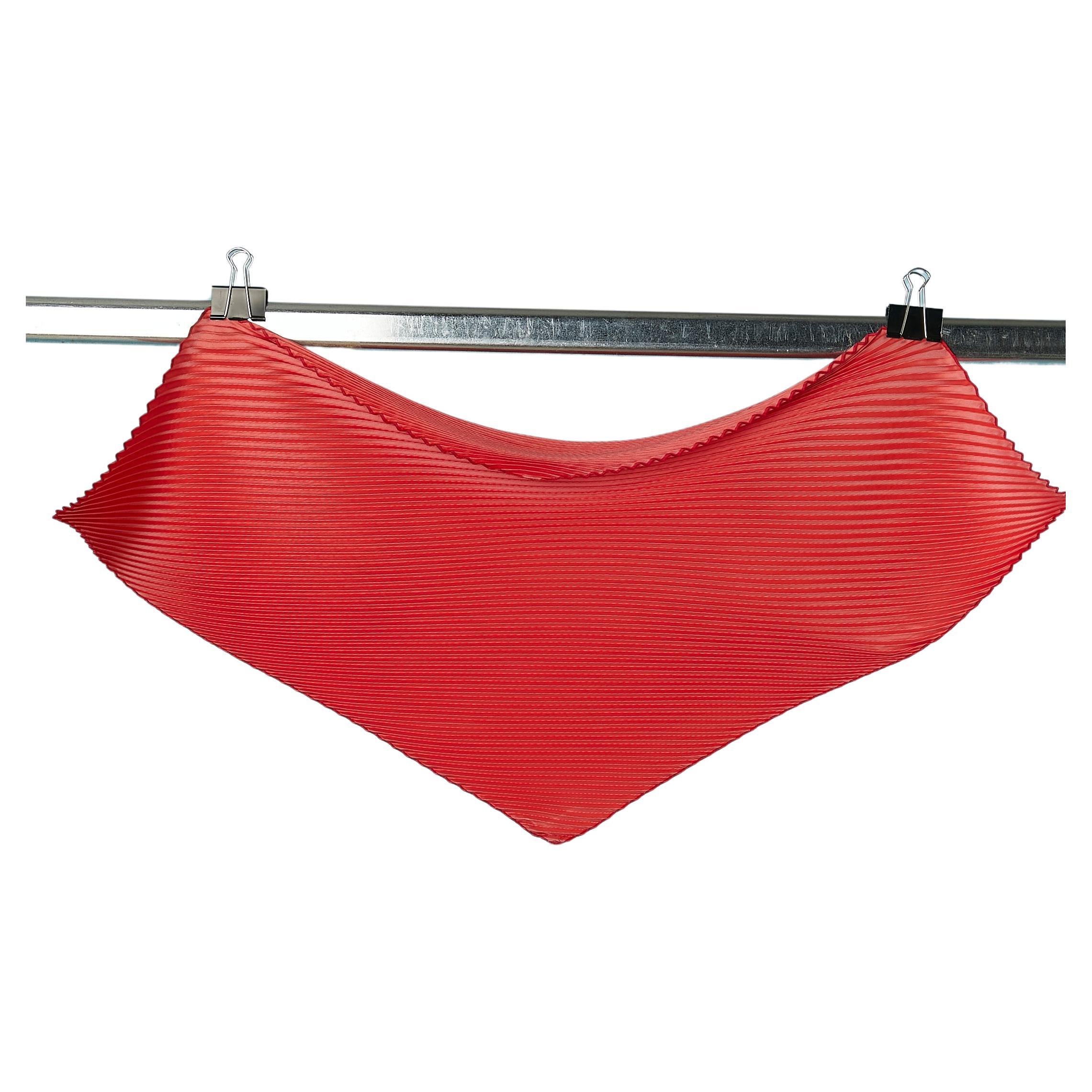 Fular plisado de seda rosa/naranja Hermès