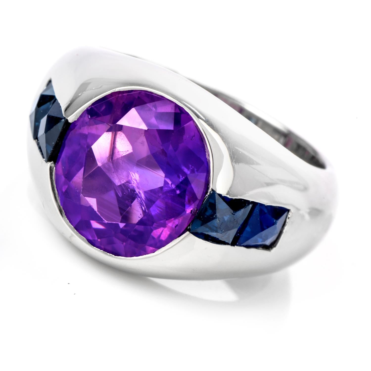 purple sapphire men's ring