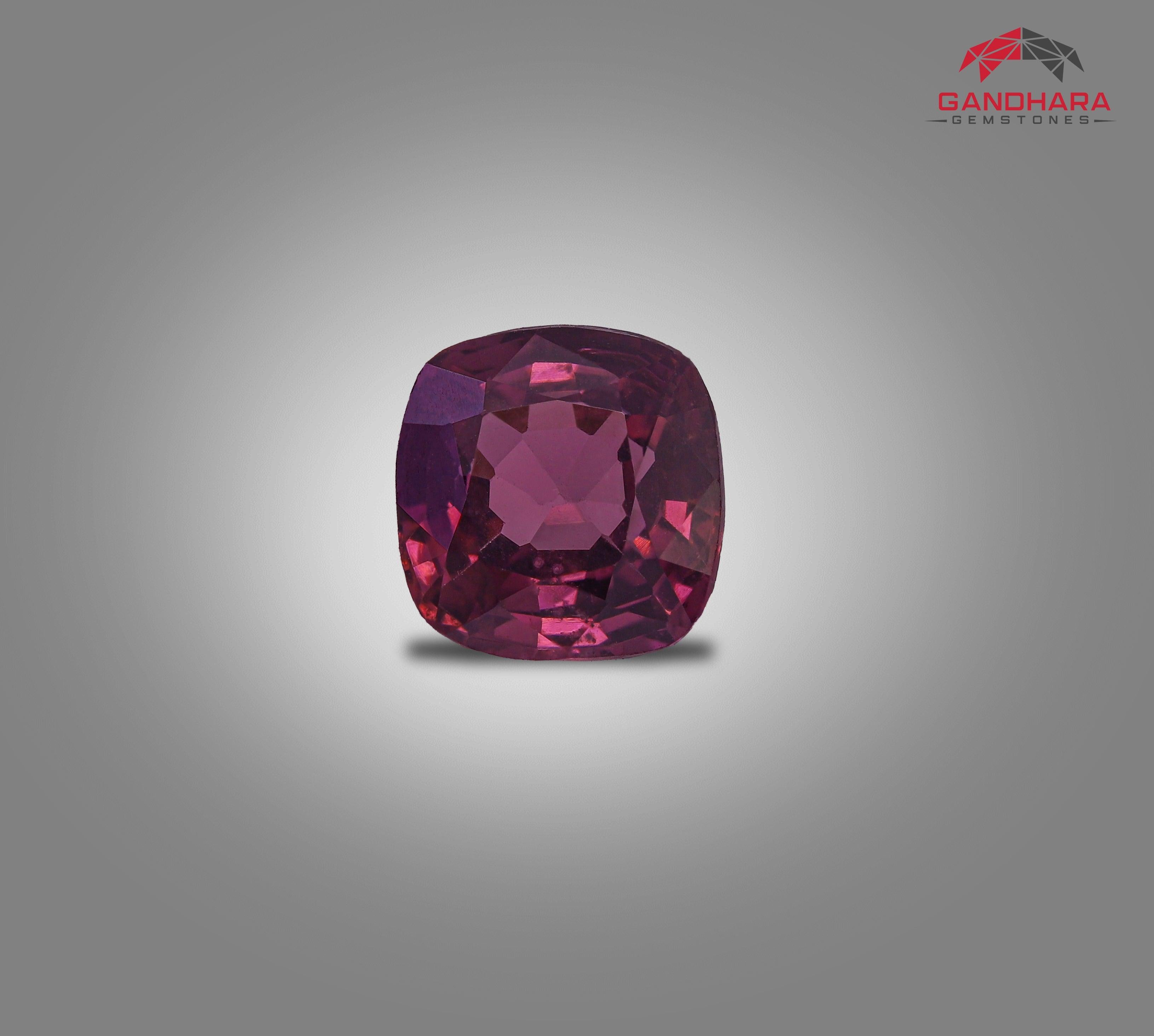Pinkish Purple Spinel From Burma of 1.32 carats from Burma has a wonderful cut in a Cushion shape, incredible pinkish purple color, Great brilliance. This gem is totally VVS Clarity.

Product Information:
GEMSTONE TYPE	Pinkish Purple Spinel From