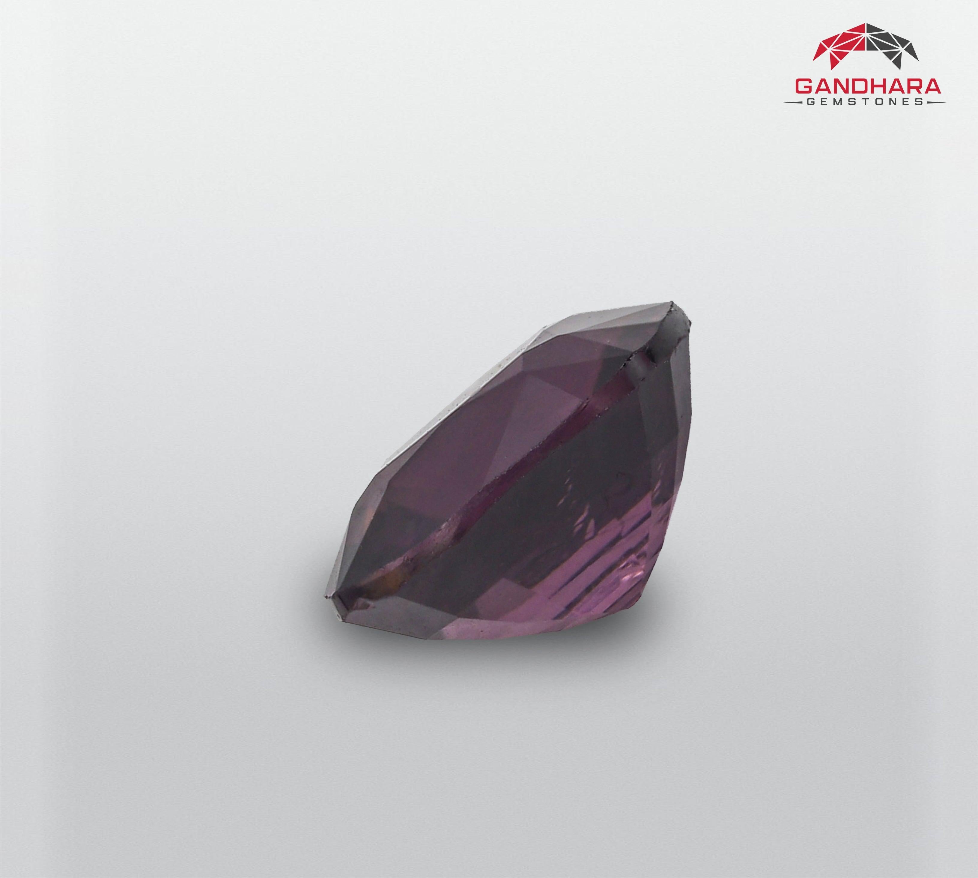 Pinkish Purple Spinel Gemstone, available for sale at wholesale price, Flawless vvs clarity, cushion cut, 1.41 carats loose certified spinel from Burma.

Product Information:
GEMSTONE TYPE	Pinkish Purple Spinel Gemstone
WEIGHT	1.41