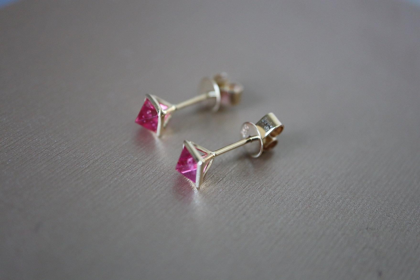 Women's Pinkish Red Angel Cut Spinels Earring For Sale
