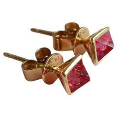 Pinkish Red Angel Cut Spinels Earring