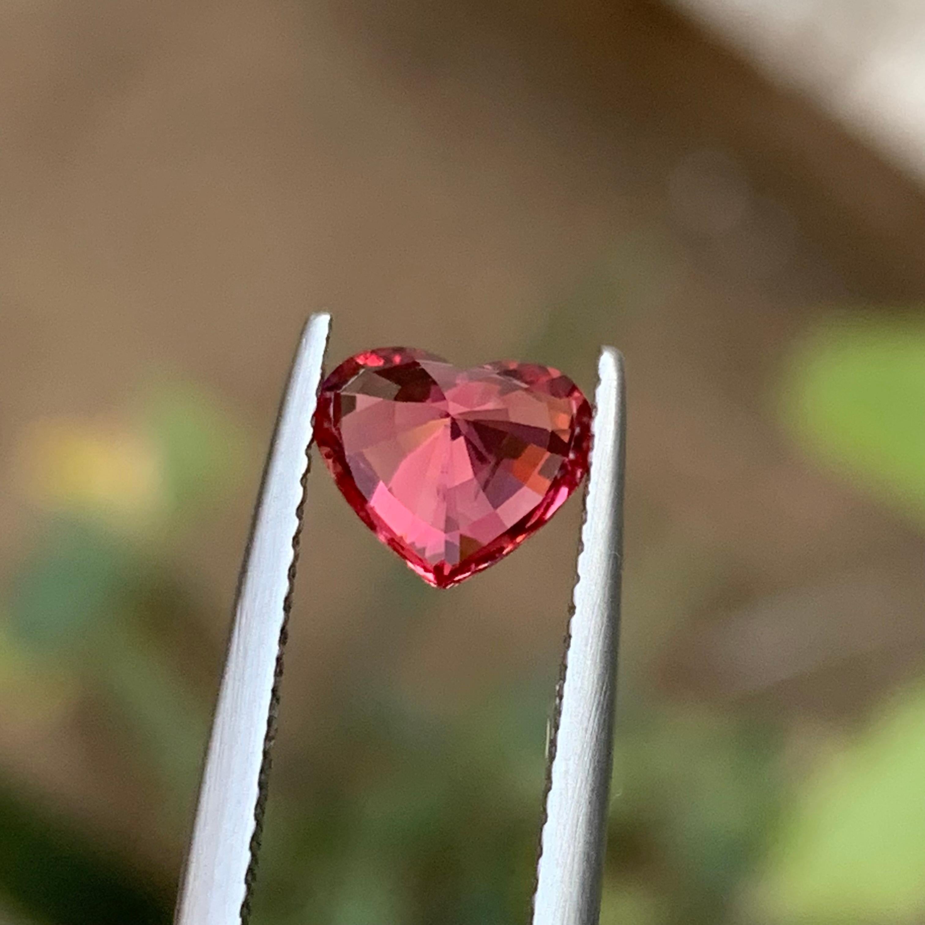 Pinkish Red Natural Certified Spinel Loose Gemstone 1.29 Ct Heart Shape-Jewel 5